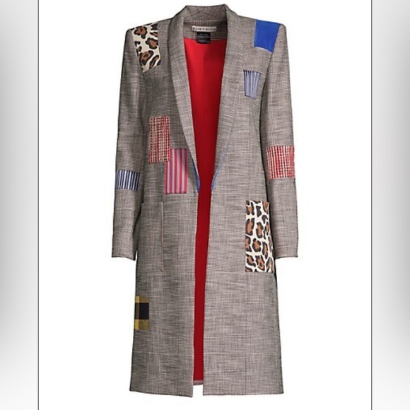 Alice + Olivia Kylie Patchwork Coat Size Medium - Picture 7 of 7